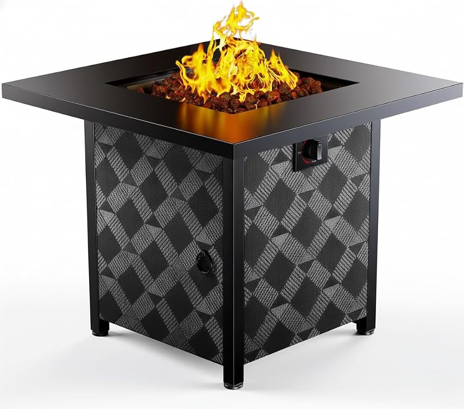 Ciays 28-Inch Propane Fire Pit Table, 50,000 BTU, CSA-Certified with Removable Lid