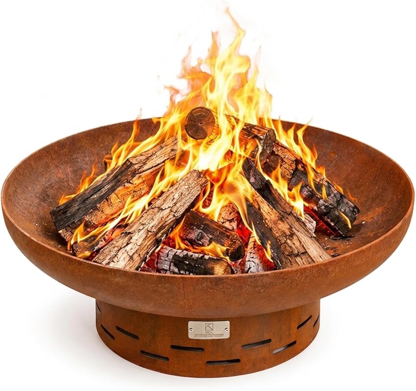 KOL 27.5-inch round wood burning fire pit bowl