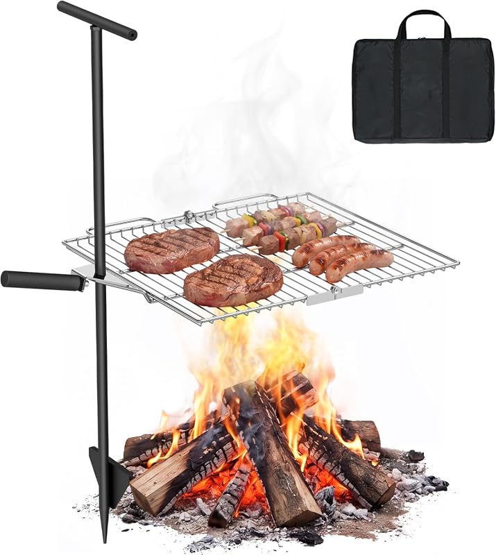 Gonex Swivel Foldable Campfire Grill Grate for Fire Pit Cooking